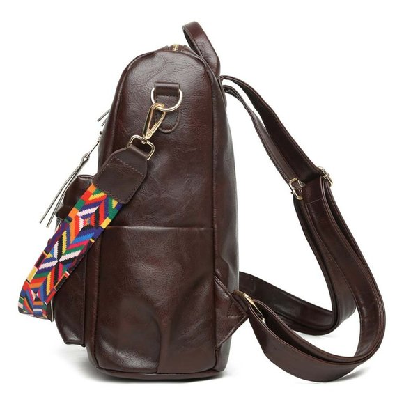 Coffee Washed Convertible Backpack by LEZA - Picture 3 of 5